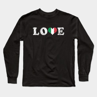 Italian Love Italy Flag Heart Italia Italiano Long Sleeve T-Shirt